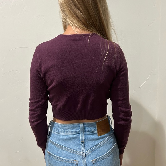 Brandy/John Galt | dark purple | crop long sleeve | Barely Worn | XS/S | - Picture 3 of 4